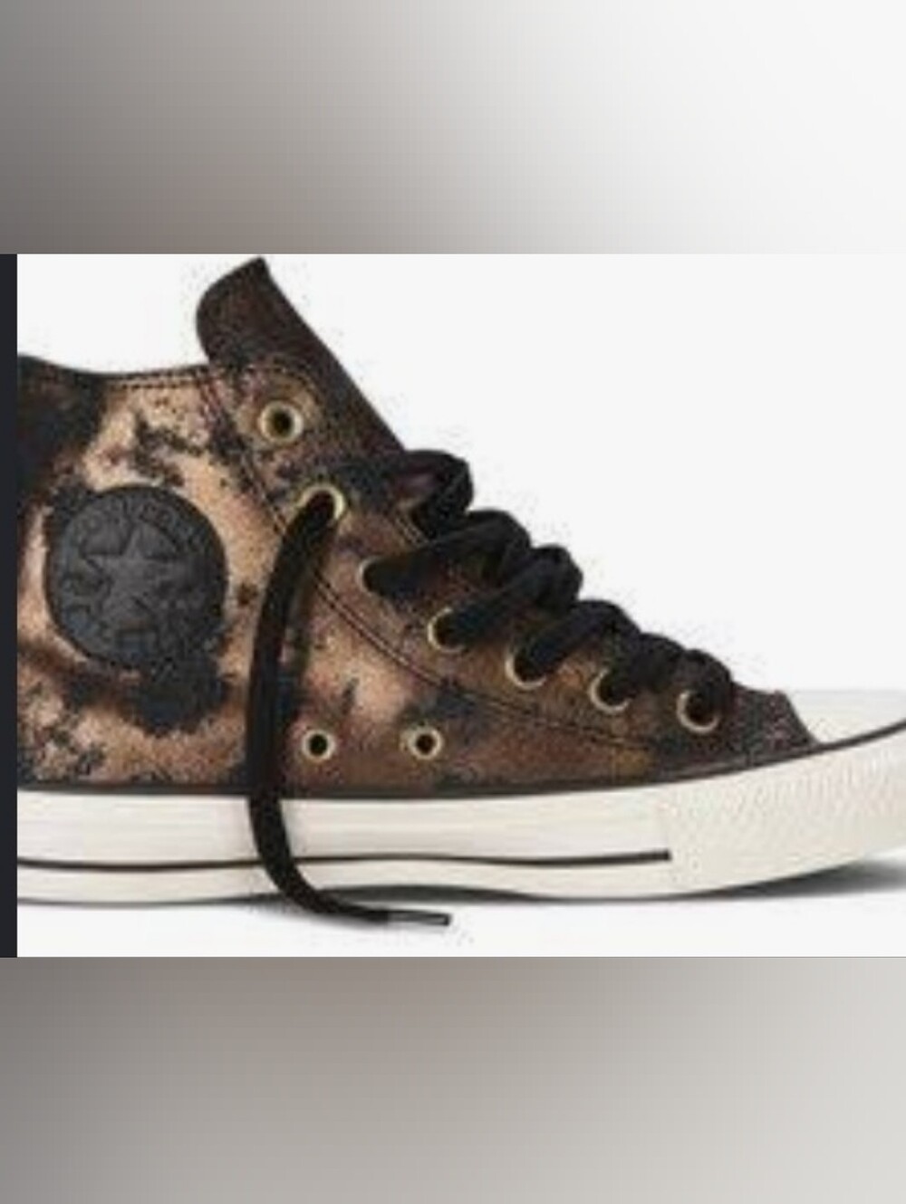 Converse Size 7  Black Metallic High Top Sneakers